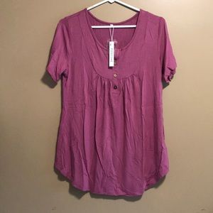 POSESHE Women's Short Sleeve T-Shirt Size L NWT